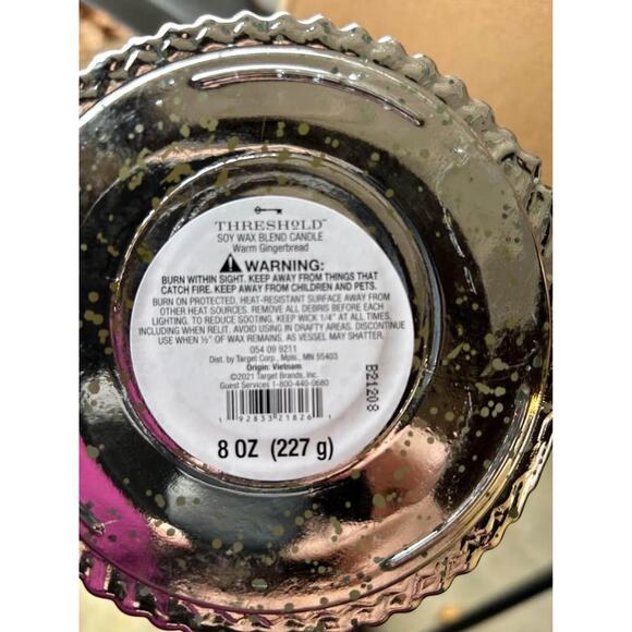 Threshold Christmas Tree 8 oz candle warm gingerbread soy blend wax silver glass - Picture 3 of 3